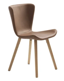 Eetkamerstoel Teslin PU-Leer Tan/Wit Pigment Eiken - Giga Living