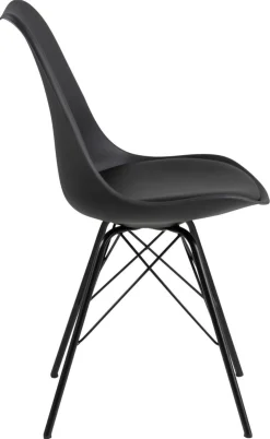 Eetkamerstoel Tiel leather look Zwart - Giga Living