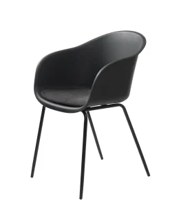 Eetkamerstoel Topley Met Armleuning Zwart - Giga Living