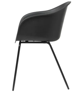 Eetkamerstoel Topley Met Armleuning Zwart - Giga Living