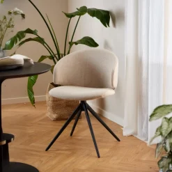 Eetkamerstoel Valerie Beige Draaibaar - Giga Living