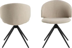 Eetkamerstoel Valerie Beige Draaibaar - Giga Living
