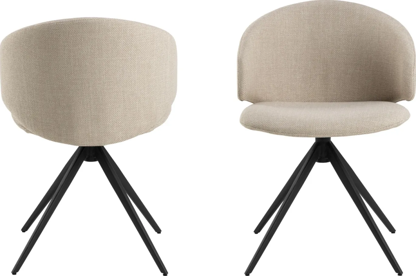 Eetkamerstoel Valerie Beige Draaibaar - Giga Living