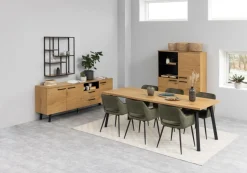 Eetkamerstoel Yara Met Armleuning Dublin Olijfgroen Set van 2 - Giga Living