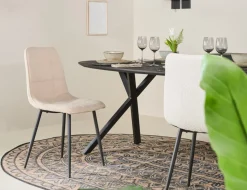 Eetkamerstoel Yerevan Bouclé Taupe - Giga Meubel