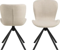 Eetkamerstoel Zaria Basel Beige Draaibaar - Giga Living