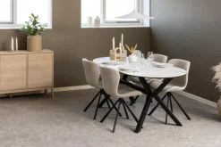 Eetkamerstoel Zaria Basel Beige Draaibaar - Giga Living