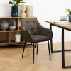 Eetkamerstoel Zion met Armleuning Taupe - Giga Living