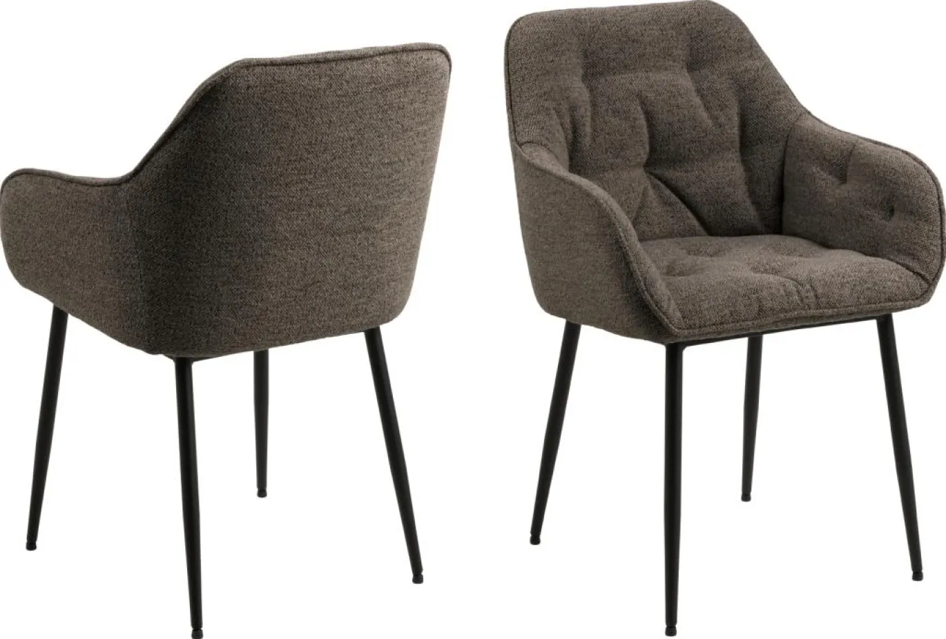 Eetkamerstoel Zion met Armleuning Taupe - Giga Living