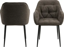 Eetkamerstoel Zion met Armleuning Taupe - Giga Living