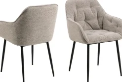 Eetkamerstoel Zion Monza Met Armleuning Beige - Giga Living