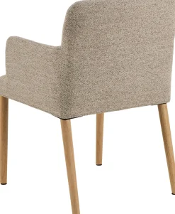 Eetkamerstoel Zumen Met Armleuning Beige Monza - Giga Living