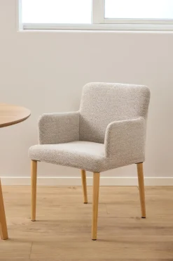 Eetkamerstoel Zumen Met Armleuning Beige Monza - Giga Living