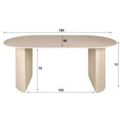 Eetkamertafel Arch Travertin 180cm - Giga Meubel
