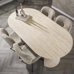 Eetkamertafel Arch Travertin 180cm - Giga Meubel