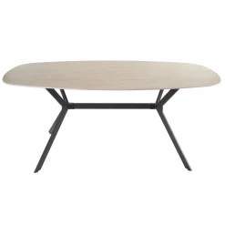 Eetkamertafel Ceramic Deens Ovaal Travertinlook 180cm - Giga Meubel