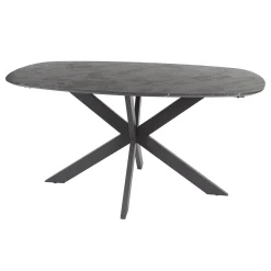 Eetkamertafel Deens Ovaal Zwart 150cm - Giga Meubel