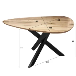 Eetkamertafel Driehoek Acacia Naturel - Giga Meubel