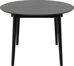 Eetkamertafel Gradje Rond Eiken Zwart Uitschuifbaar - Giga Living
