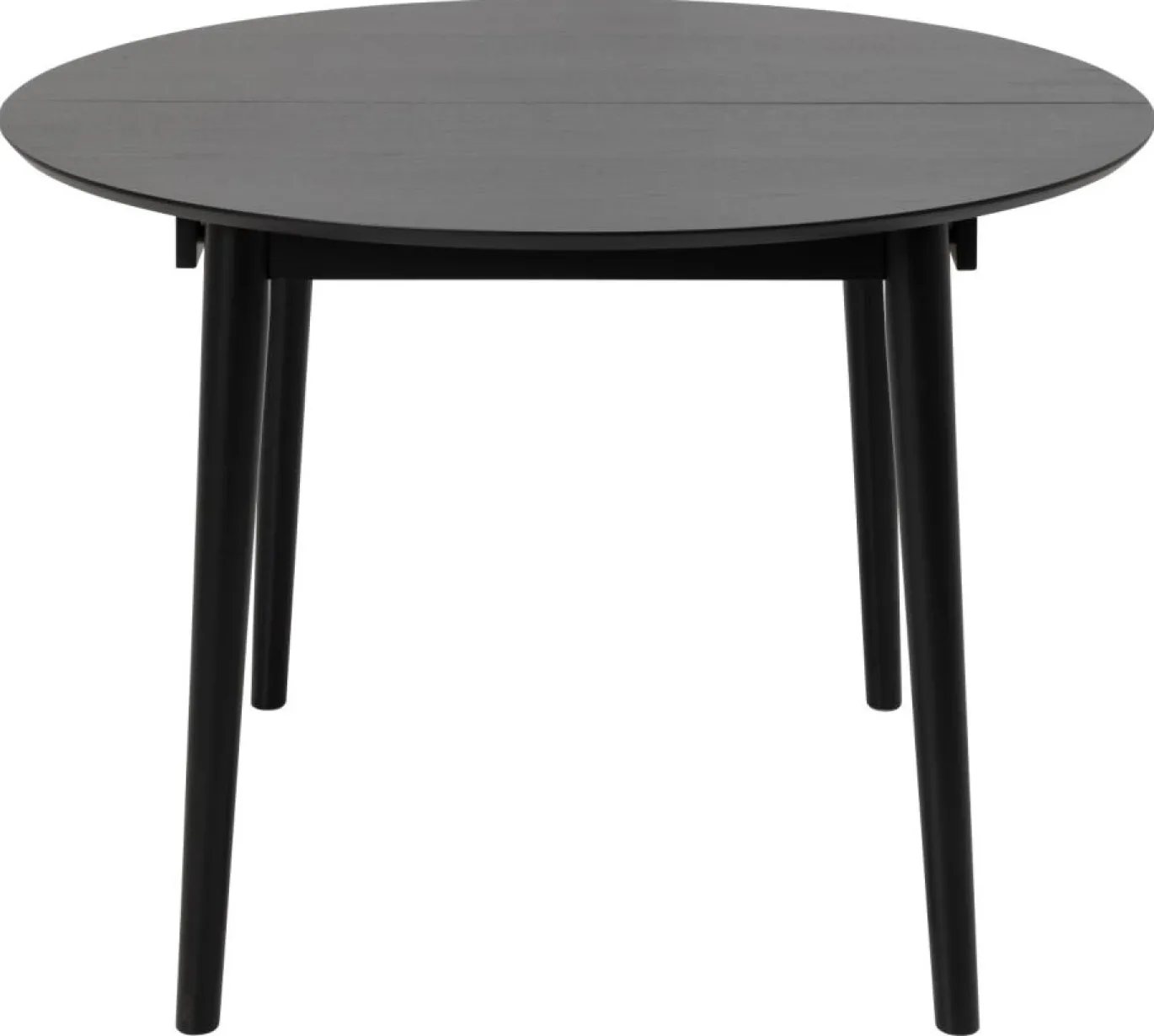 Eetkamertafel Gradje Rond Eiken Zwart Uitschuifbaar - Giga Living