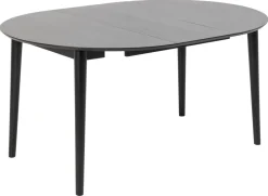 Eetkamertafel Gradje Rond Eiken Zwart Uitschuifbaar - Giga Living