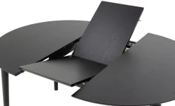 Eetkamertafel Gradje Rond Eiken Zwart Uitschuifbaar - Giga Living
