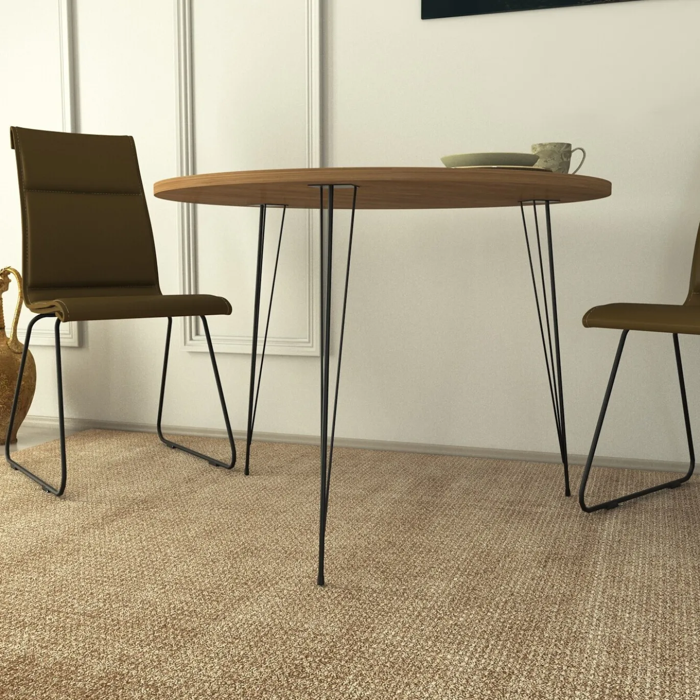 Eetkamertafel Sandalf Melamine Caucasian Eiken