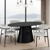 Eetkamertafel Tango Ovaal 160x90cm Zwart Eiken - Giga Meubel