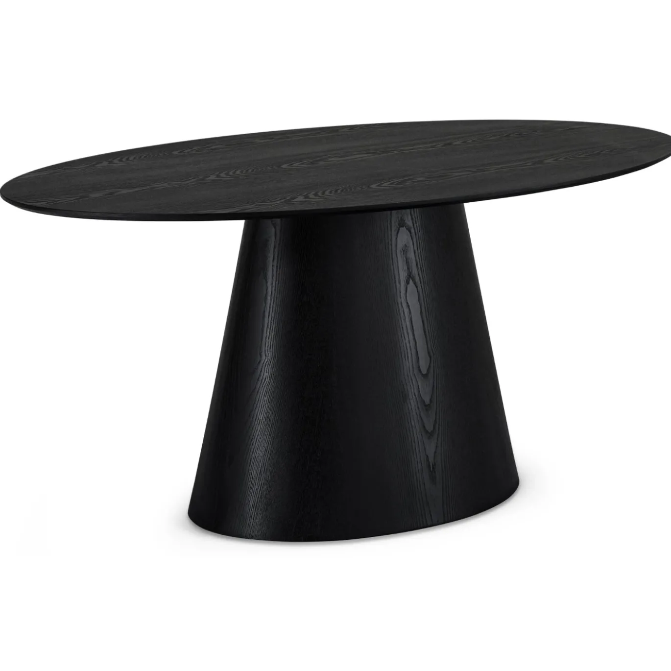 Eetkamertafel Tango Ovaal 160x90cm Zwart Eiken - Giga Meubel