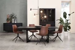 Eetkamertafel Tokyo Zwart Eiken 200/250x100cm - Giga Meubel