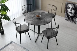 Eetkamertafel Yaprak Melamine Antraciet