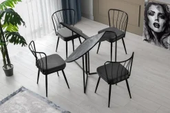 Eetkamertafel Yaprak Melamine Antraciet