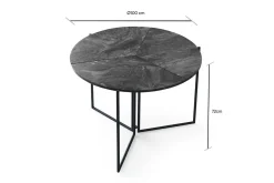 Eetkamertafel Yaprak Melamine Antraciet