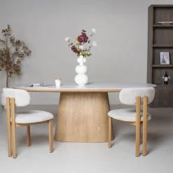 Eettafel Alba Naturel Marmer 200cm Ovaal - Giga Meubel