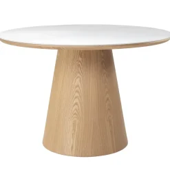 Eettafel Alba Naturel Marmer 115cm Rond - Giga Meubel