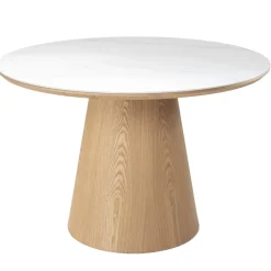 Eettafel Alba Naturel Marmer 115cm Rond - Giga Meubel