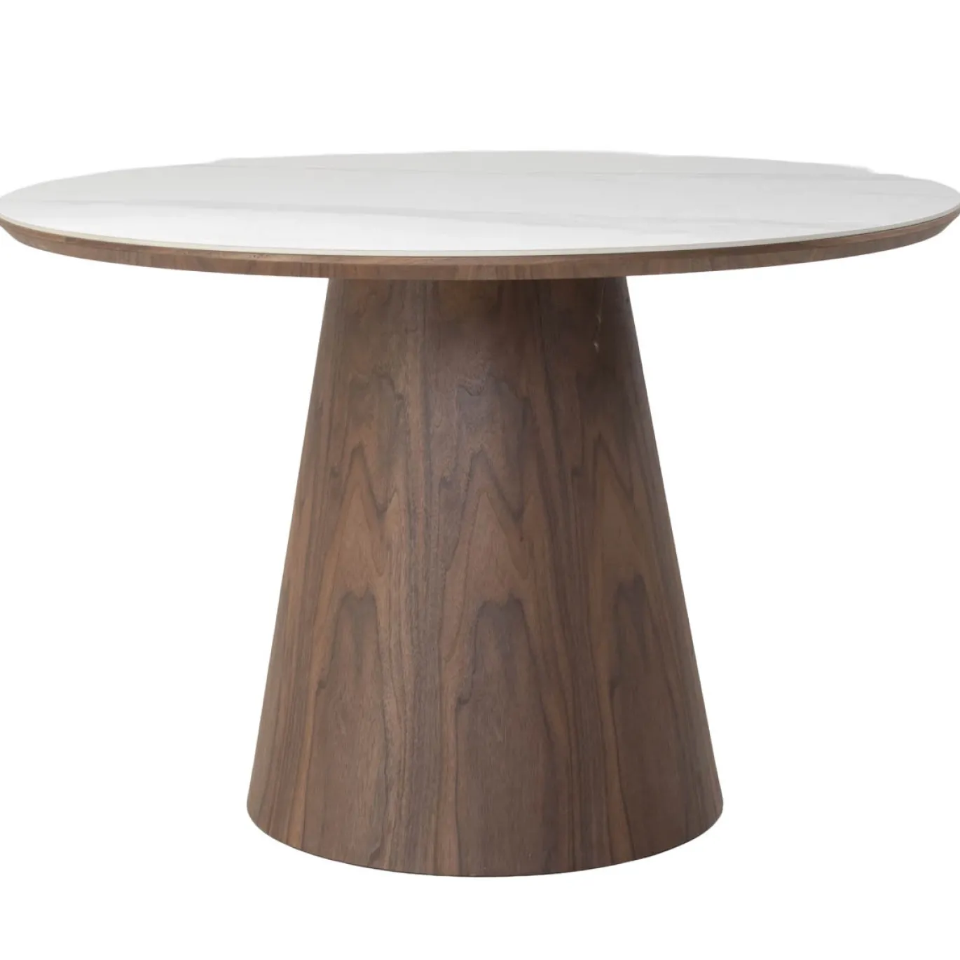 Eettafel Alba Walnoot Marmer 115cm Rond - Giga Meubel
