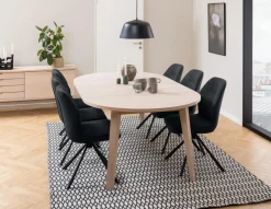 Eettafel Annie Eikenfineer Wit Ø120/220x75cm - Giga Living