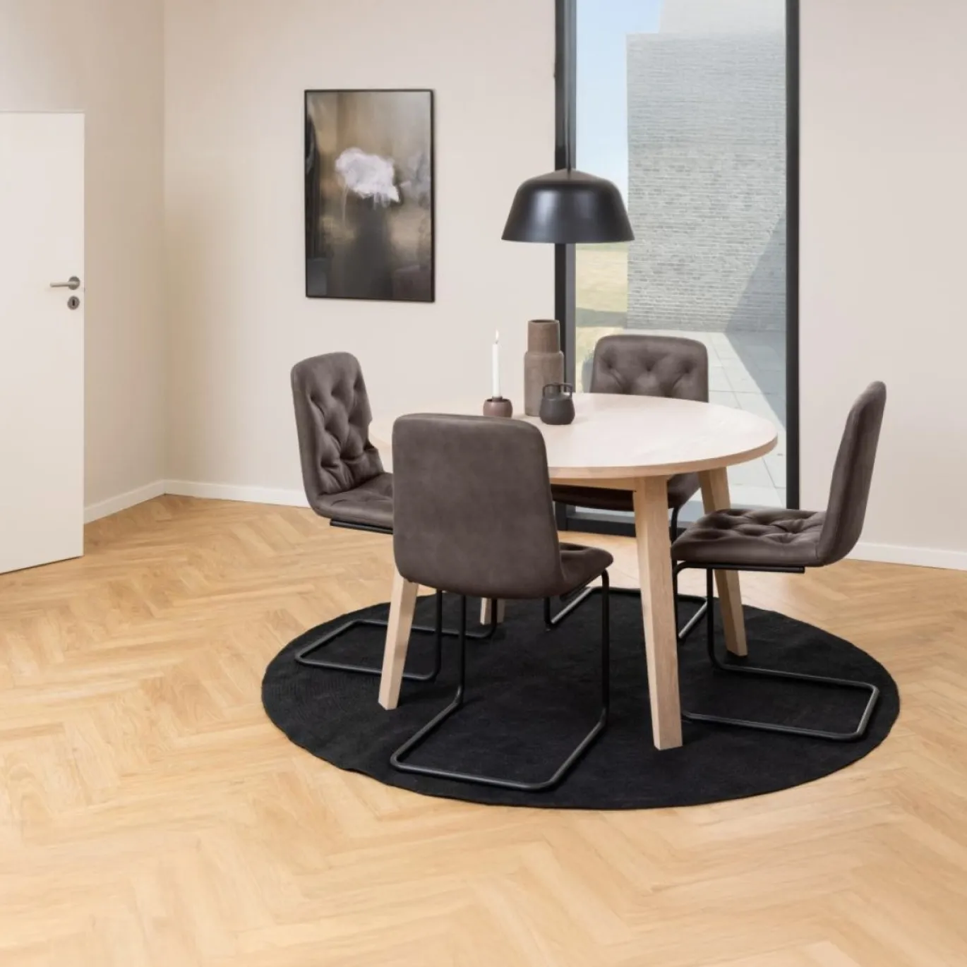 Eettafel Annie Eikenfineer Wit Ø120x75cm - Giga Living