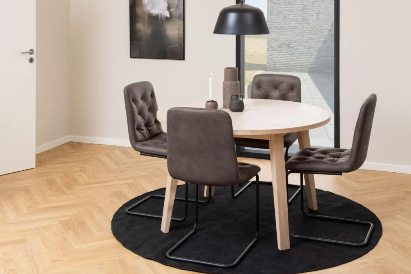 Eettafel Annie Eikenfineer Wit Ø120x75cm - Giga Living