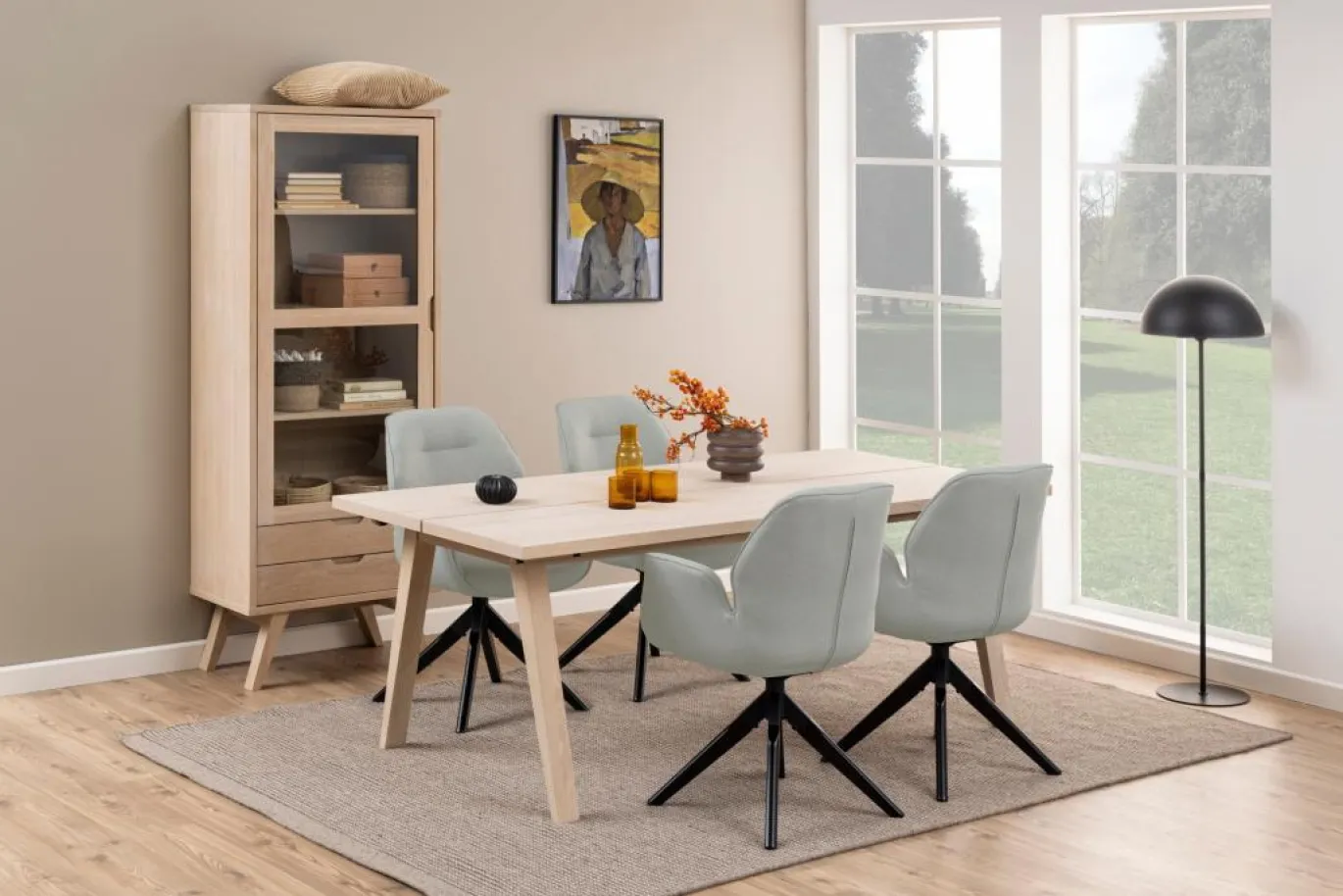 Eettafel Annie Eikenfineer Wit 200cm - Giga Living