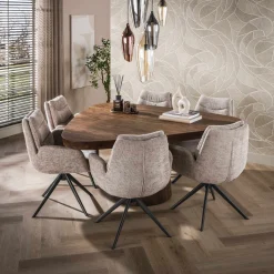 Eettafel Arcadia Driehoek Acacia Bruin 165cm- Giga Meubel