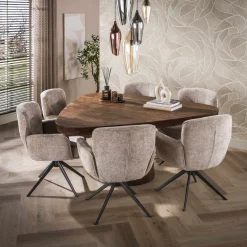 Eettafel Arcadia Driehoek Acacia Bruin 165cm- Giga Meubel