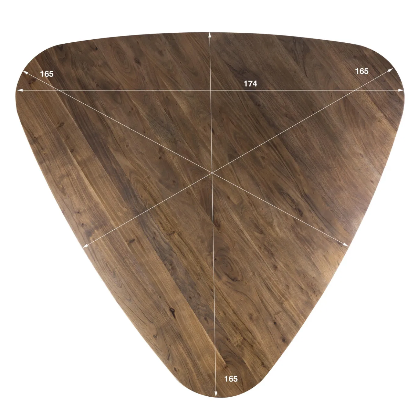 Eettafel Arcadia Driehoek Acacia Bruin 165cm- Giga Meubel