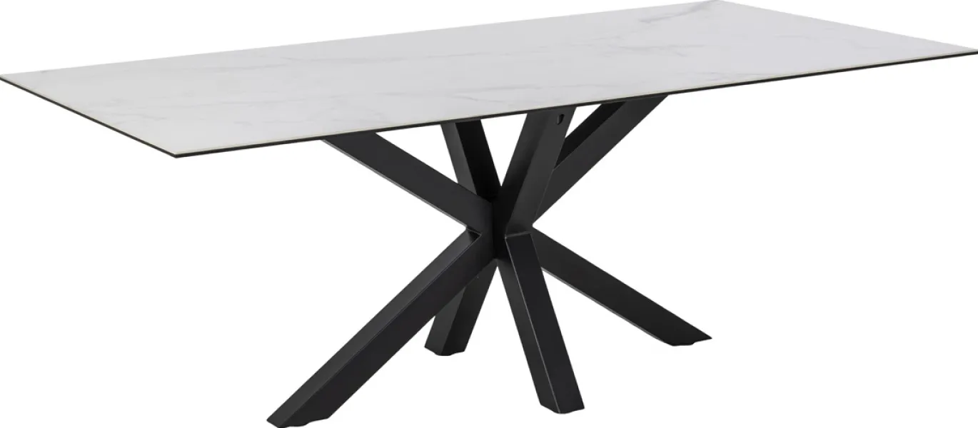 Eettafel Axel Rechthoek Keramiek Wit 200cm - Giga Living
