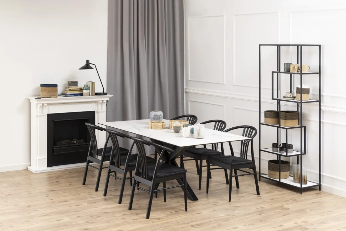 Eettafel Axel Rechthoek Keramiek Wit 200cm - Giga Living