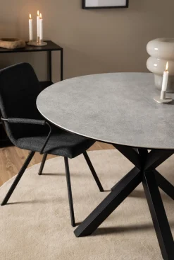 Eettafel Axel Rond Keramiek Grijs Ø120cm - Giga Living