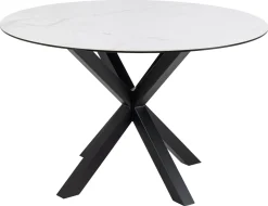 Eettafel Axel Rond Keramiek Wit Ø120cm - Giga Living