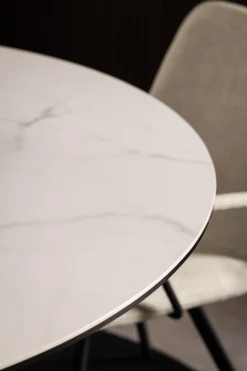 Eettafel Axel Rond Keramiek Wit Ø120cm - Giga Living