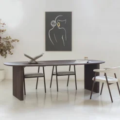 Eettafel Aya Walnoot Deens Ovaal 210cm - Giga Meubel